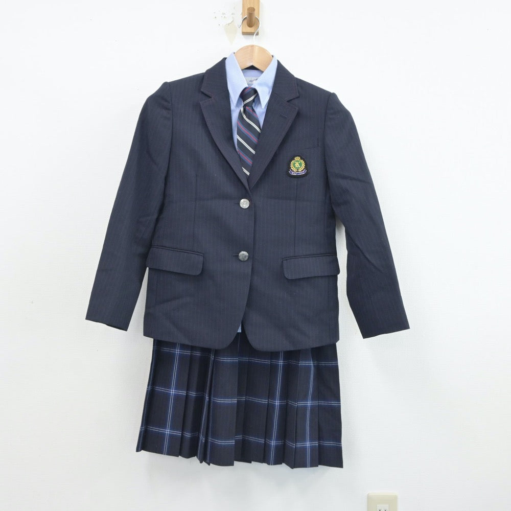 【中古】東京都 京華商業高等学校 女子制服 7点（ブレザー・シャツ・ニット・スカート）sf017141