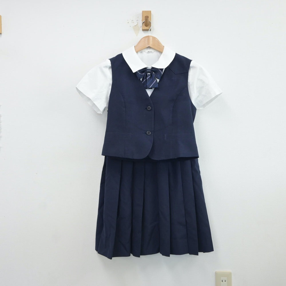 【中古】東京都 白鴎高等学校 女子制服 5点（シャツ・ベスト・ニットベスト・スカート）sf017231