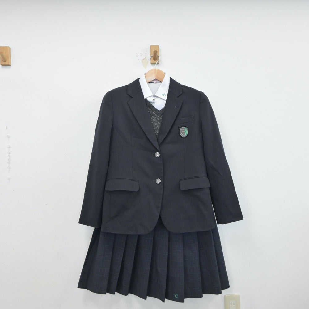 中古制服】大阪府 盾津中学校 女子制服 4点（ブレザー・シャツ・ニット