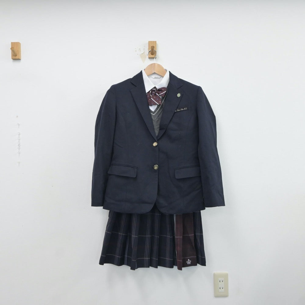 【中古】大阪府 布施北高等学校 女子制服 6点（ブレザー・シャツ・ニット・スカート）sf017358