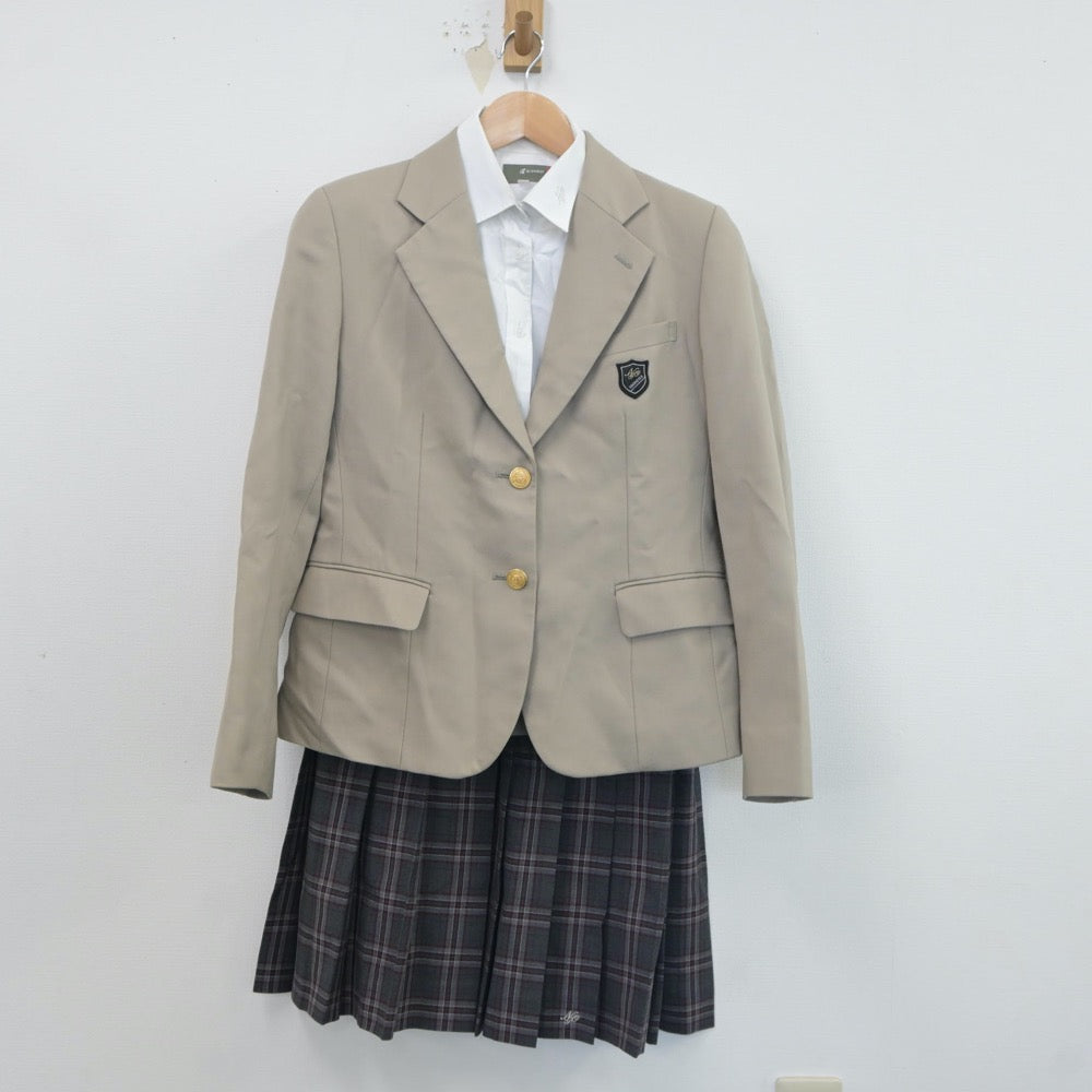 【中古】大阪府 長尾高等学校 女子制服 4点（ブレザー・シャツ・ニット・スカート）sf017870