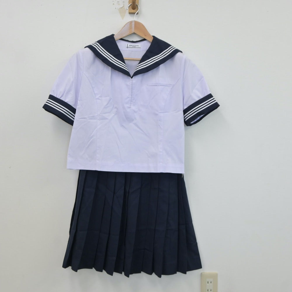 【中古】栃木県 栃木商業高等学校 女子制服 2点（セーラー服・スカート）sf018789