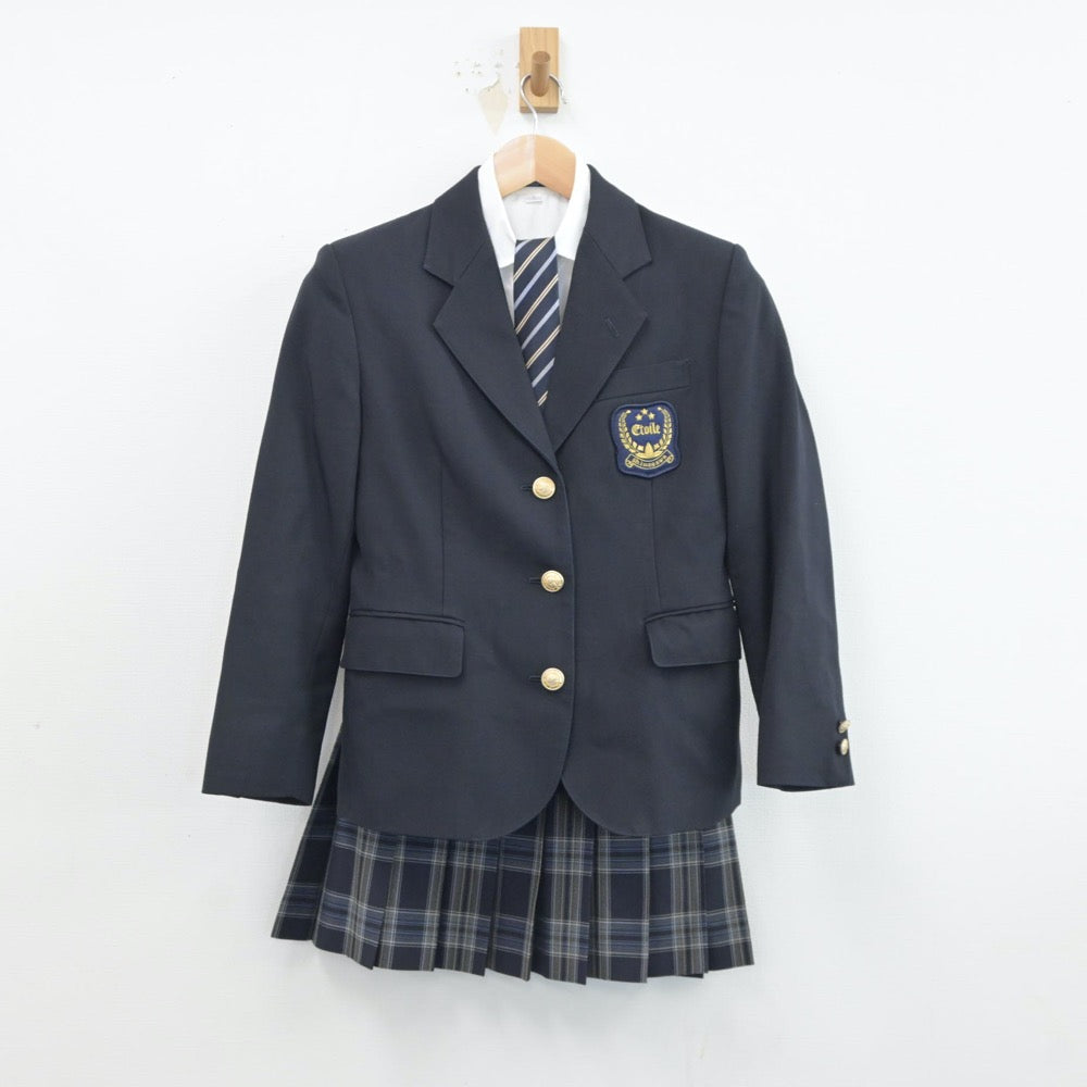 中古制服】東京都 品川エトワール女子高等学校 女子制服 4点（ブレザー