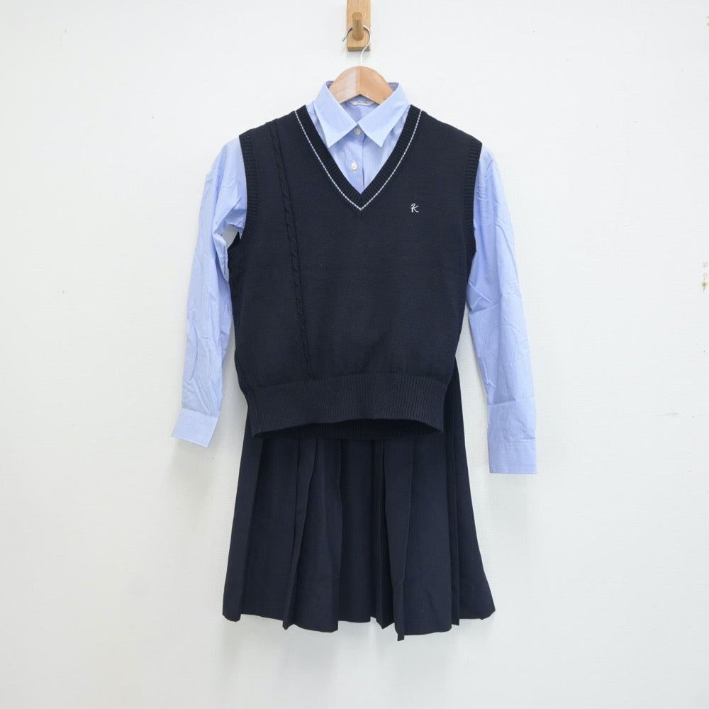 中古制服】千葉県 千葉県立鎌ケ谷高等学校 女子制服 3点（シャツ