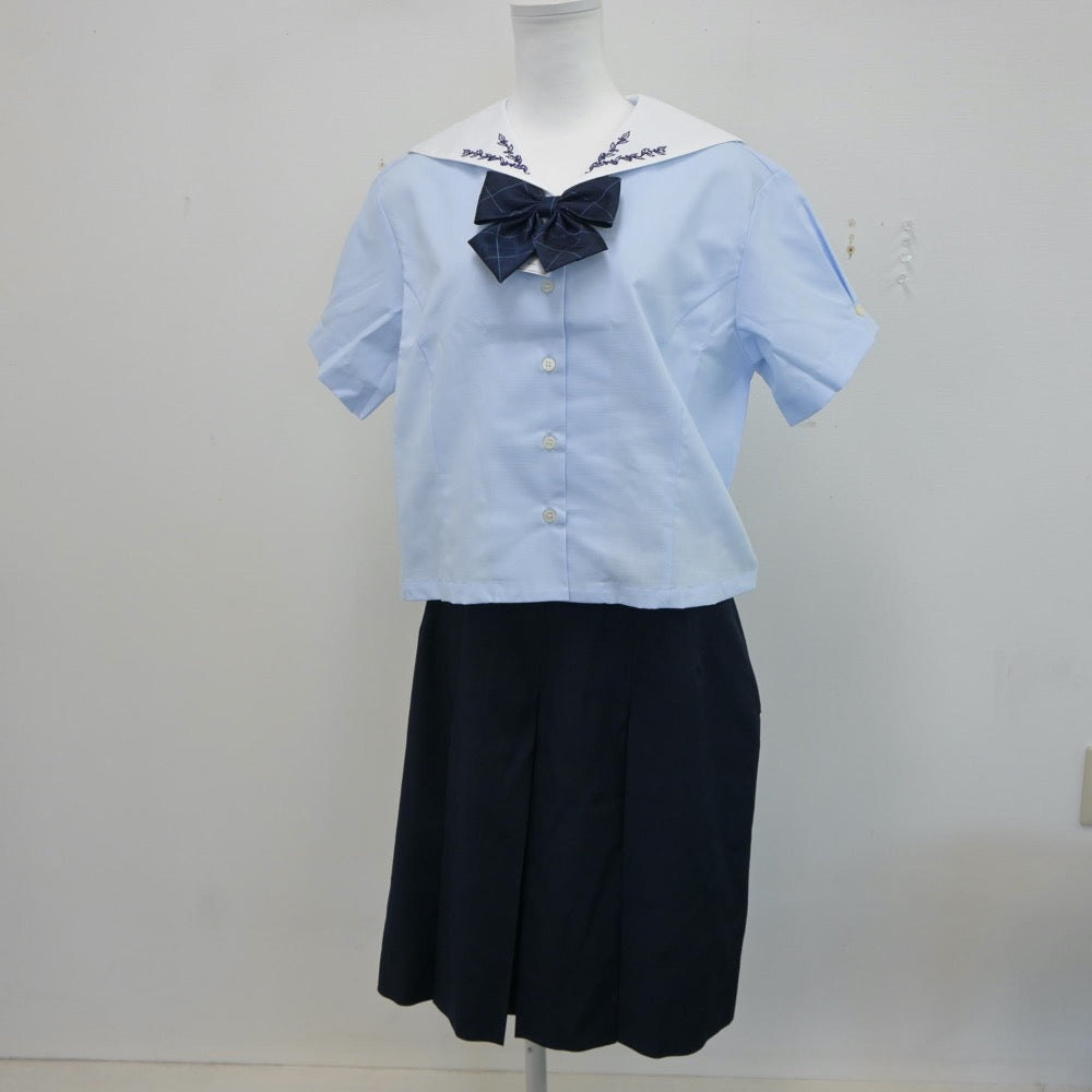 【中古】和歌山県 和歌山開智高等学校 女子制服 2点（セーラー服・スカート）sf019208