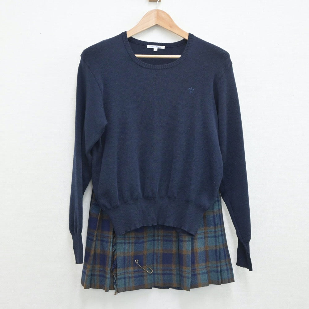 【中古】東京都 頌栄女子学院 中学校・高等学校 女子制服 2点（ニット・スカート）sf019301