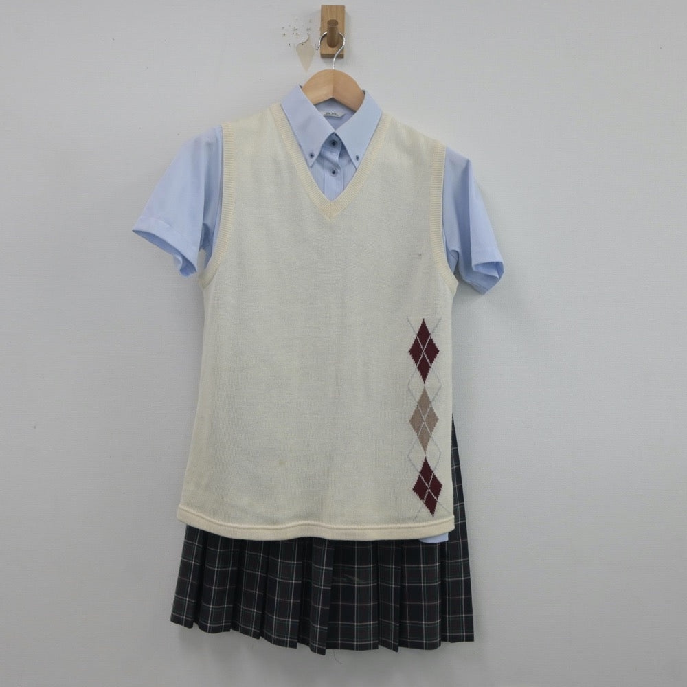 中古制服】京都府 立命館宇治高等学校 女子制服 3点（ニットベスト・シャツ・スカート）sf019752【リサイクル学生服】 | 中古制服通販パレイド