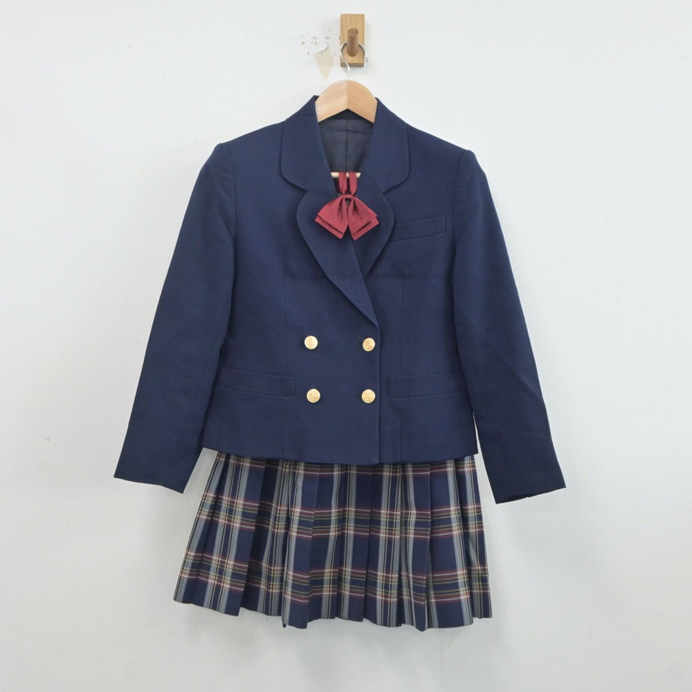 【中古】群馬県 東京農業大学第二高等学校 女子制服 5点（ブレザー・ベスト・スカート）sf019850