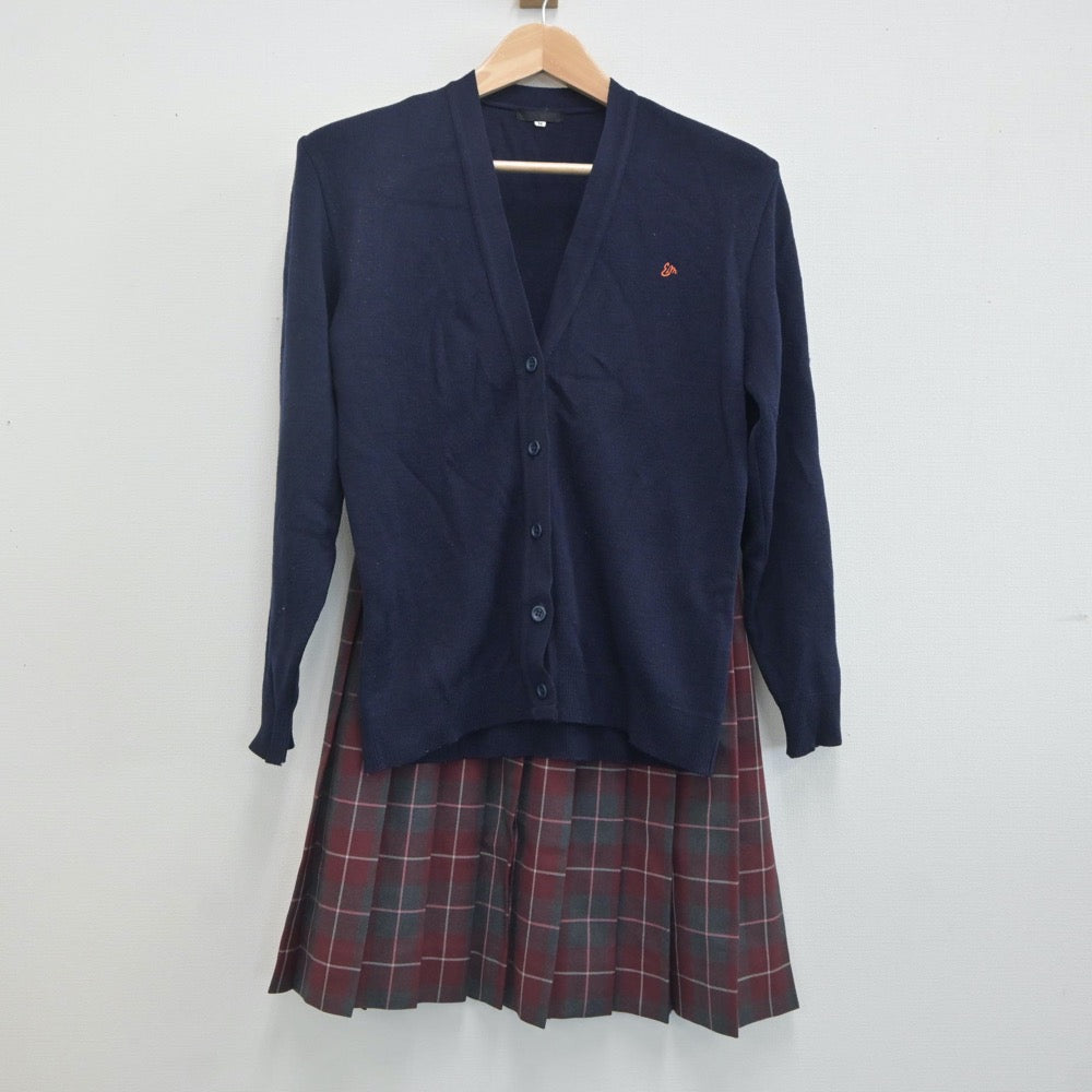 中古制服】香川県 英明高等学校 女子制服 2点（ニット・スカート 