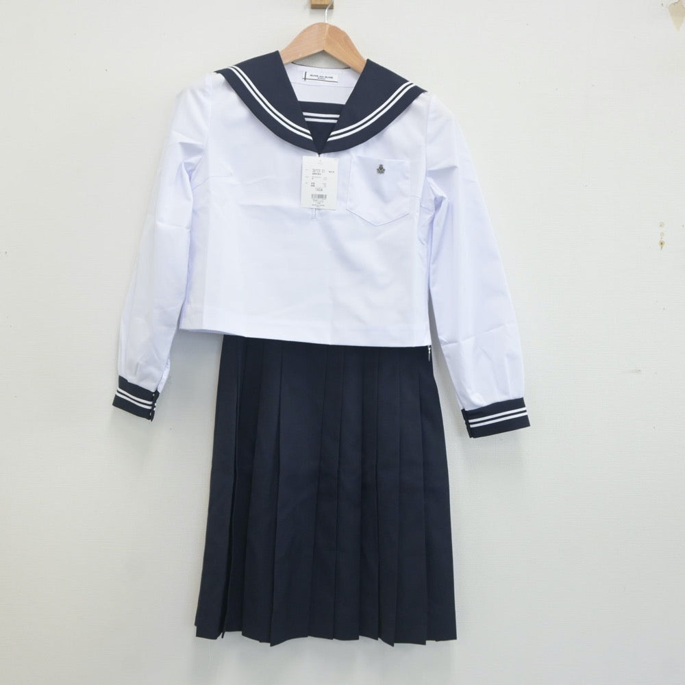 【中古】北海道 室蘭栄高等学校 女子制服 3点（セーラー服・スカート）sf019959