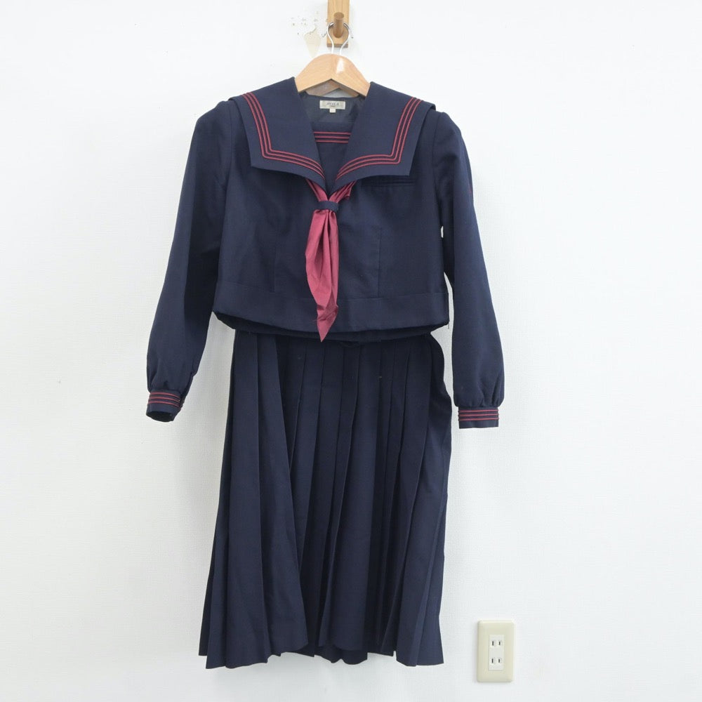 中古制服】福岡県 小倉日新館中学校 女子制服 3点（セーラー服