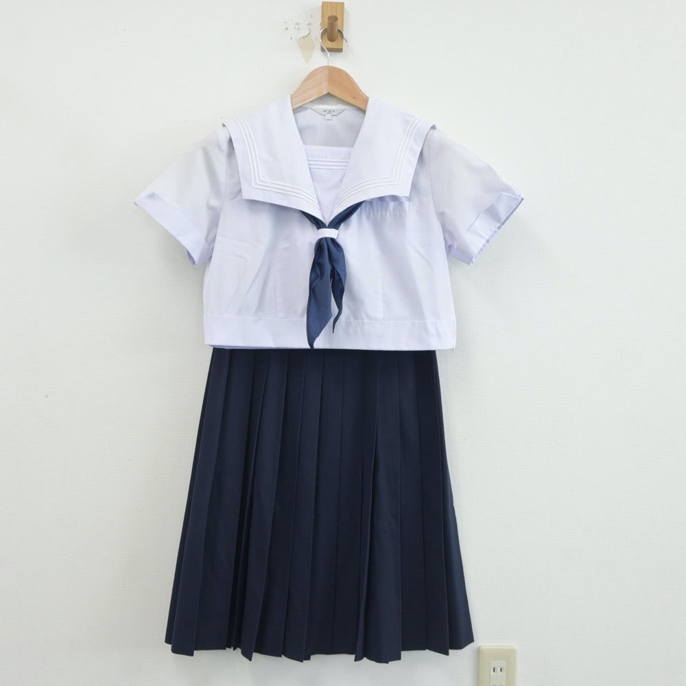 中古制服】福岡県 小倉日新館中学校 女子制服 3点（セーラー服