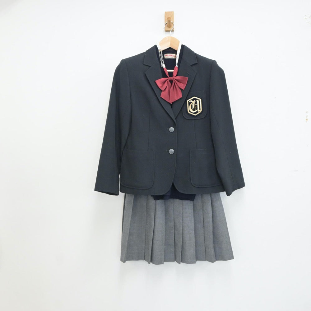 中古制服】茨城県 茨城県立牛久高等学校 女子制服 4点（ブレザー