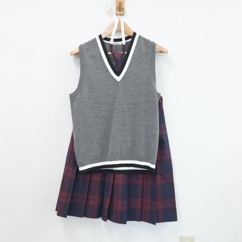 中古制服】岩手県 岩手女子高等学校 女子制服 3点（ニットベスト・スカート）sf021390【リサイクル学生服】 | 中古制服通販パレイド