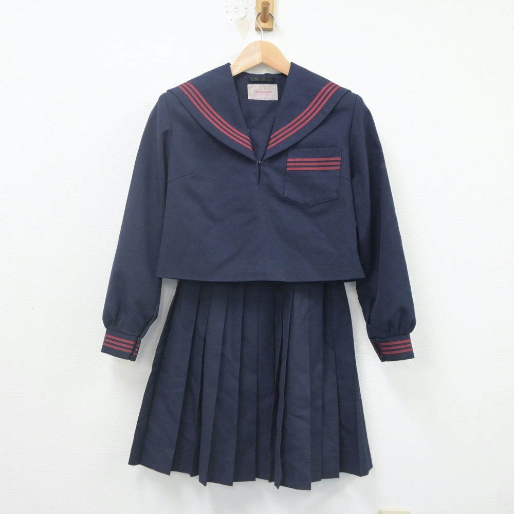 【中古】三重県 四日市富田中学校 女子制服 2点（セーラー服・スカート）sf021635