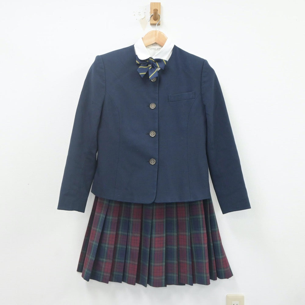 【中古】福岡県 筑陽学園中学校 女子制服 8点（ブレザー・ニット・シャツ・スカート）sf021645