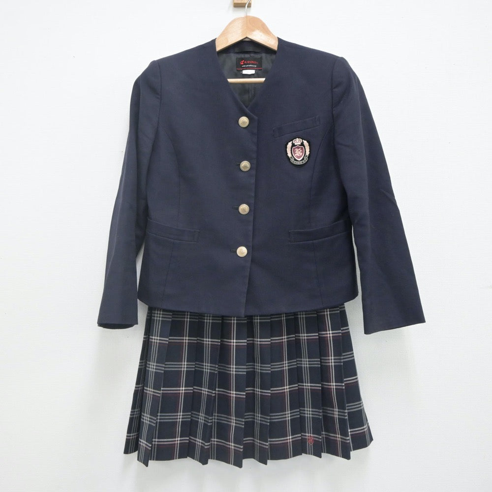 【中古】岡山県 高梁日新高等学校 女子制服 2点（ブレザー・スカート）sf021727