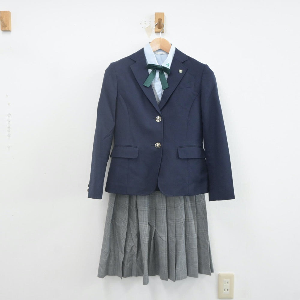 【中古】東京都 都立第四商業高等学校 女子制服 5点（ブレザー・ベスト・シャツ・スカート）sf021839