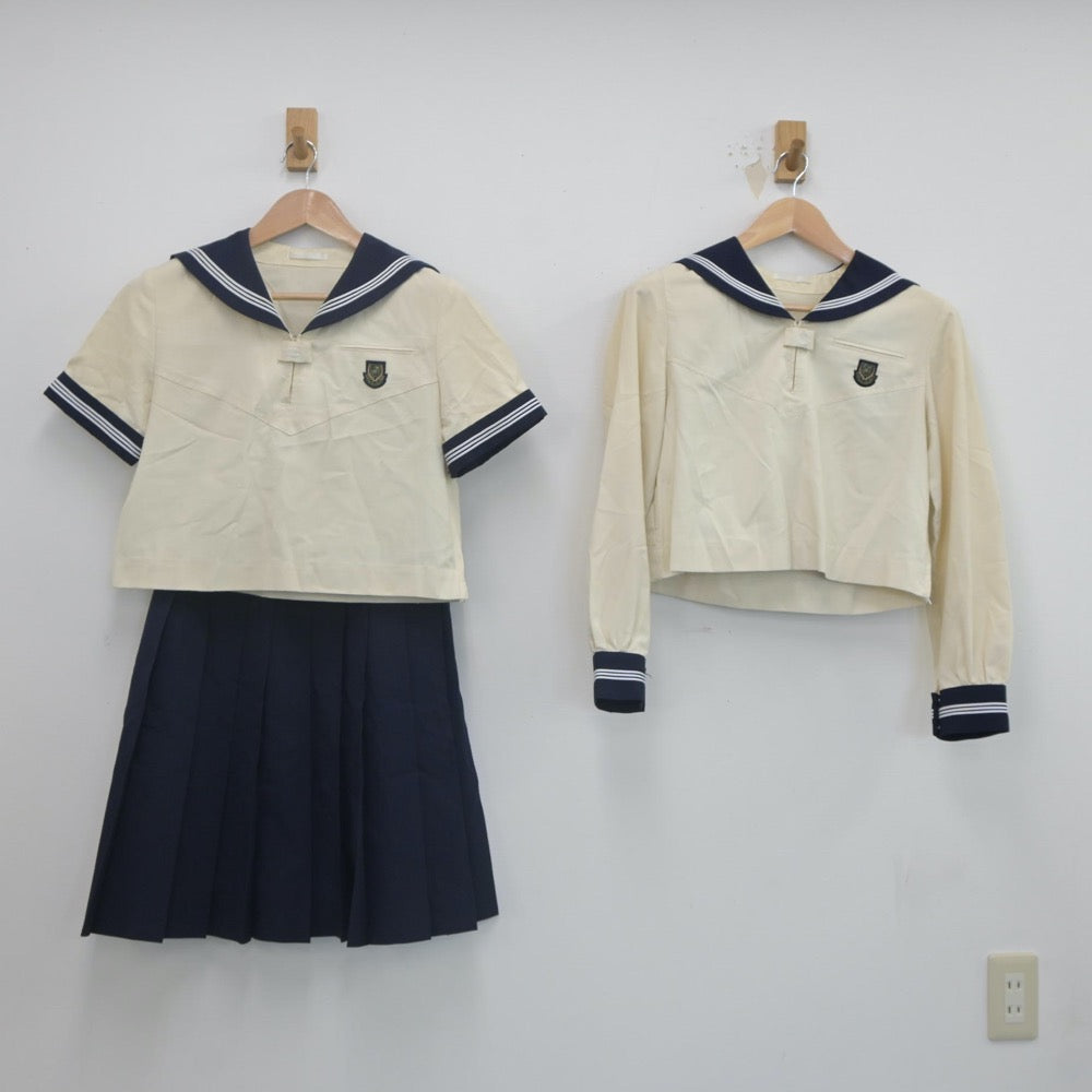 【中古】兵庫県 東洋大学附属姫路高等学校 女子制服 3点（セーラー服・スカート）sf021945