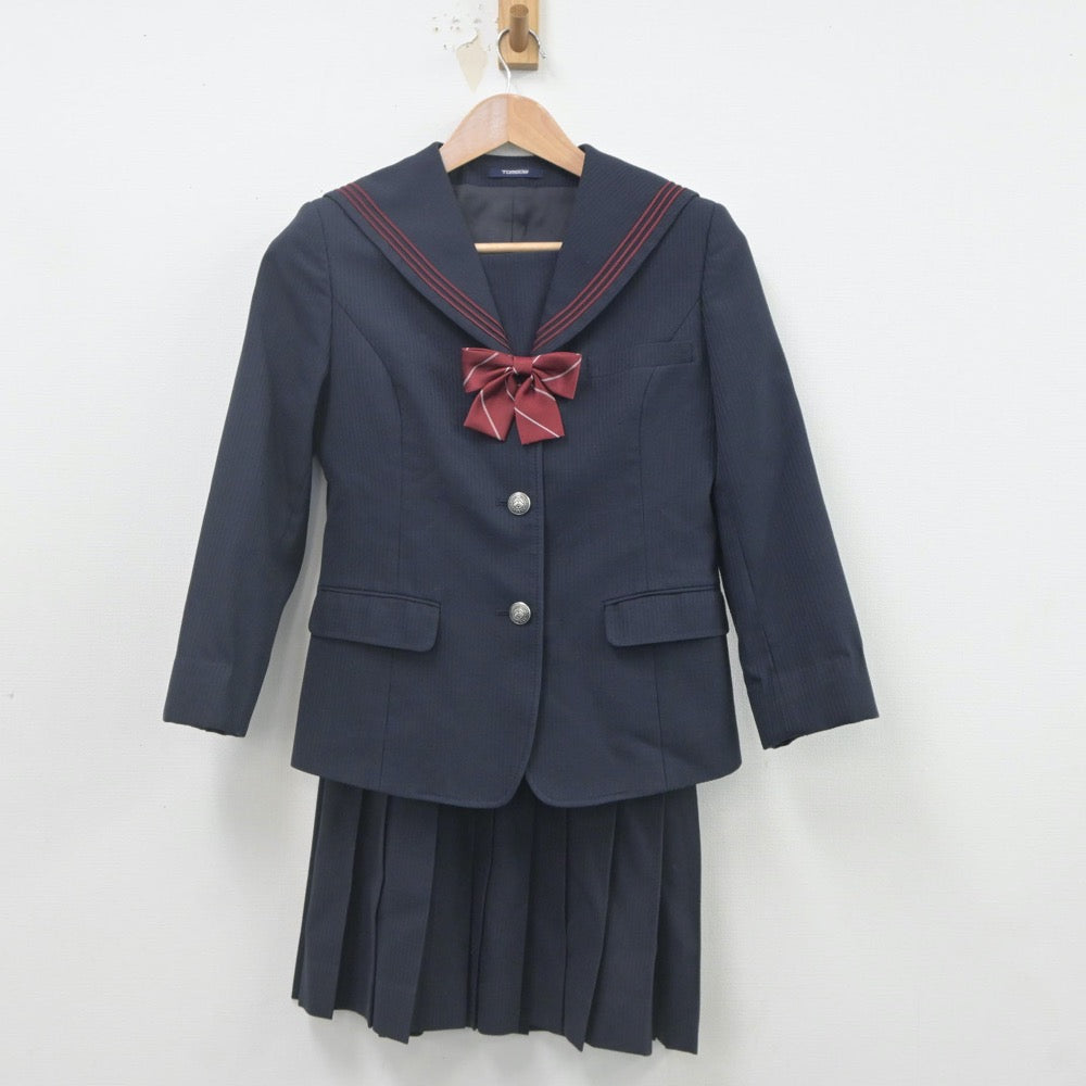 【中古】大阪府 早稲田摂陵高等学校 女子制服 3点（セーラー服・スカート）sf022019