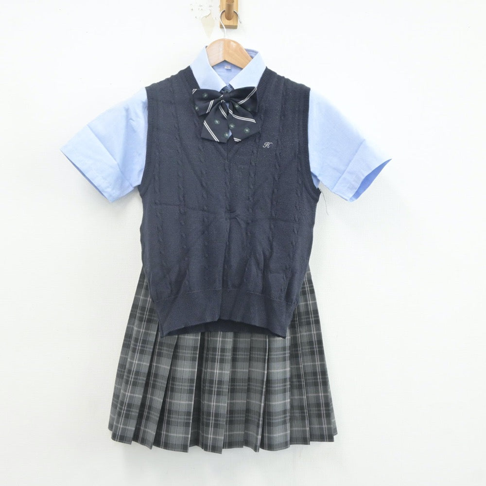 中古制服】神奈川県 白鵬女子高等学校 女子制服 4点（シャツ・ニット
