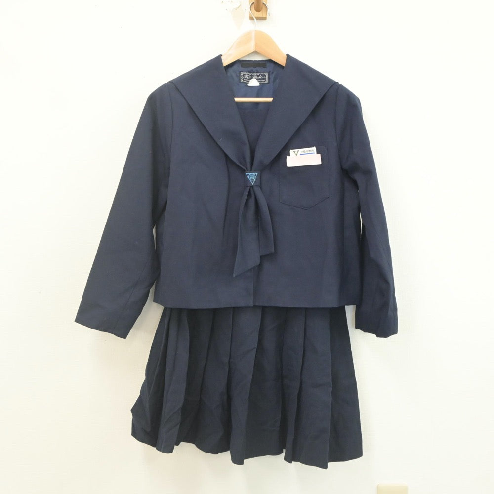 【中古】福島県 北信中学校 女子制服 2点（セーラー服・スカート）sf022275