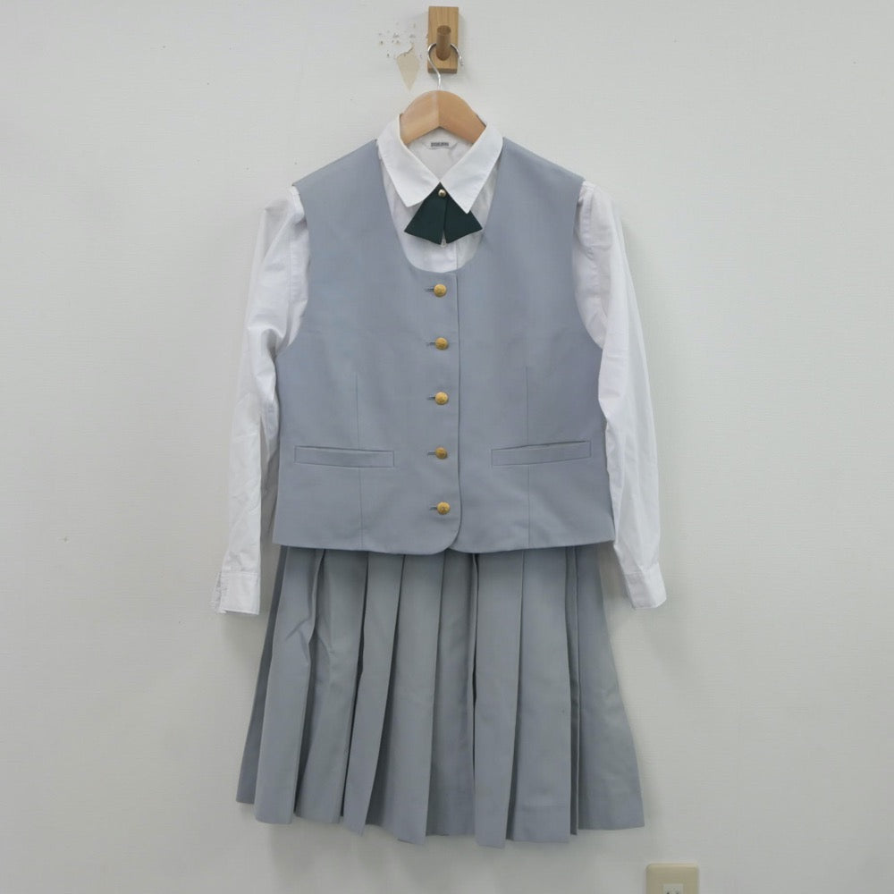 中古制服】福島県 福島成蹊高等学校 女子制服 4点（ベスト・シャツ