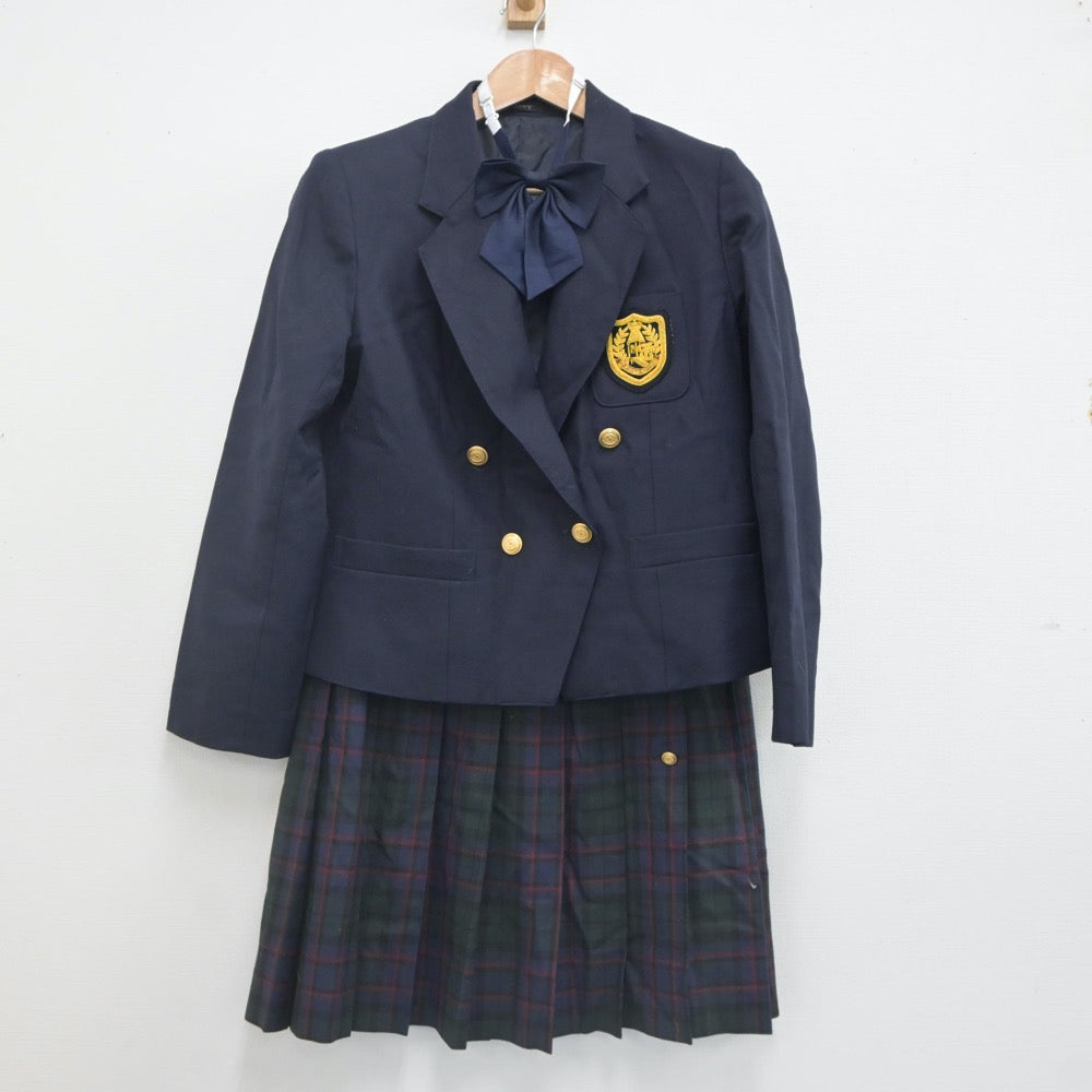 【中古】東京都 鶴川高等学校 女子制服 4点（ブレザー・ベスト・スカート）sf022301