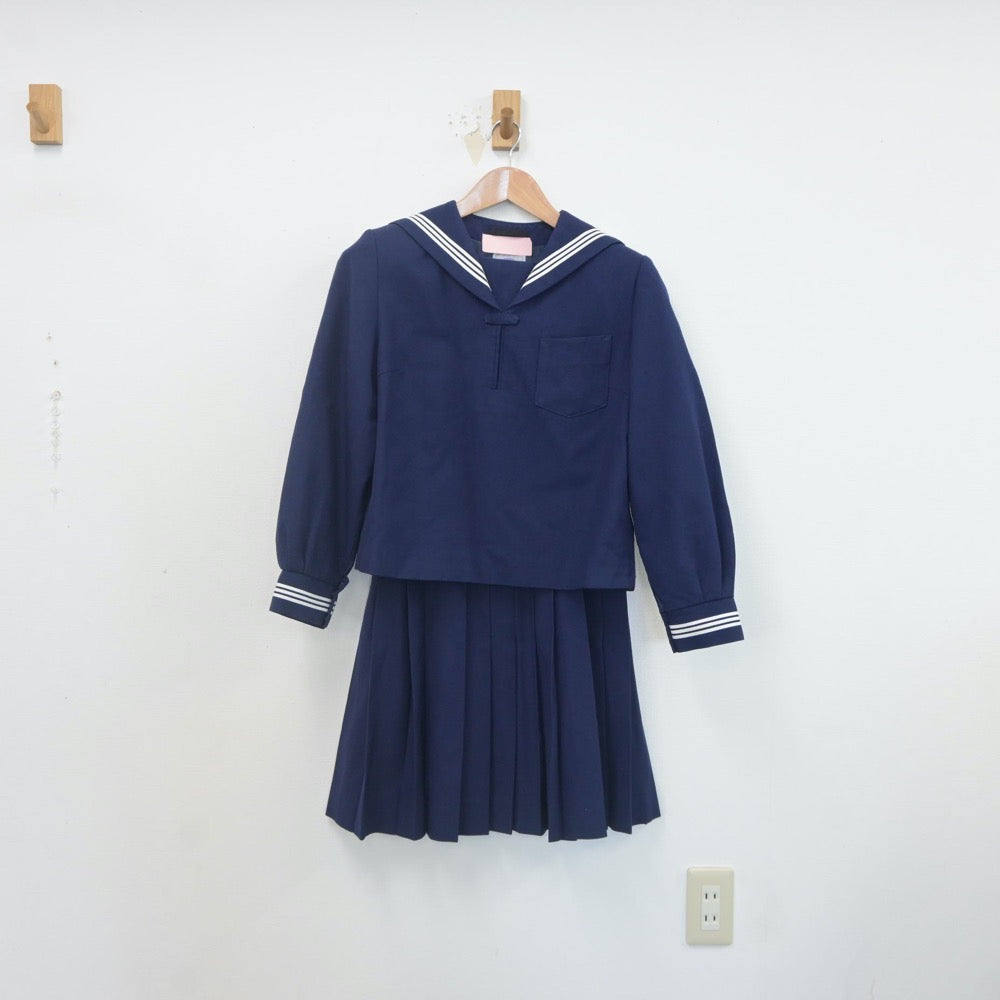 【中古】京都府 京都女子中学校・高等学校 女子制服 2点（セーラー服・スカート）sf022330