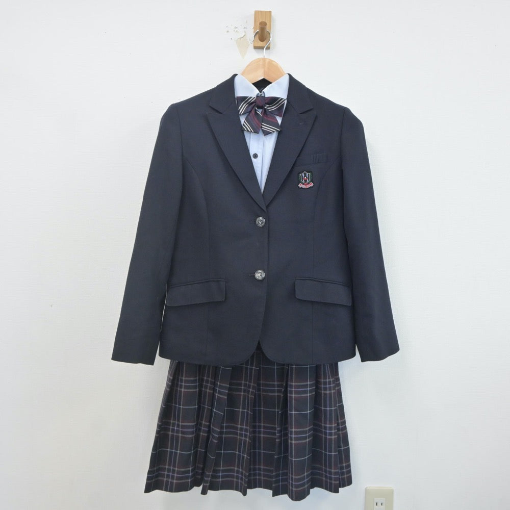 【中古】福岡県 博多工業高等学校 女子制服 4点（ブレザー・シャツ・スカート）sf022345