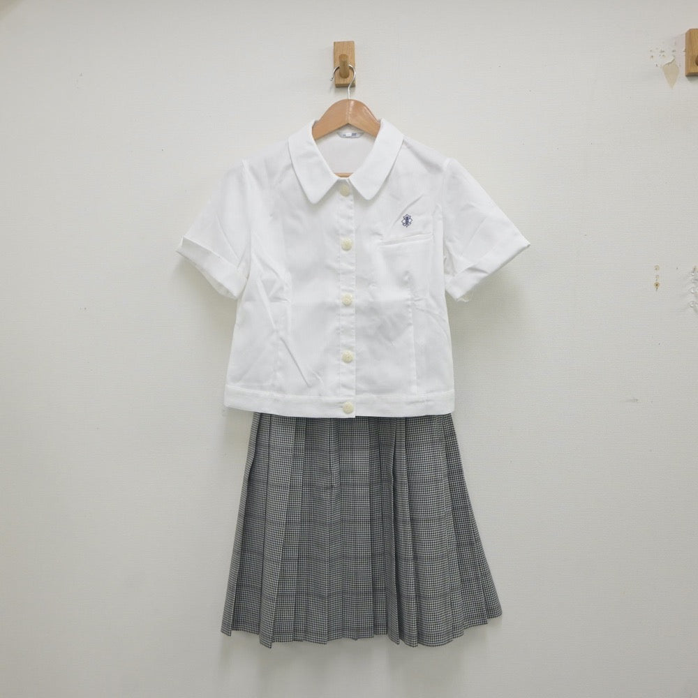 【中古】長崎県 青雲学園高等学校 女子制服 3点（シャツ・スカート）sf022413