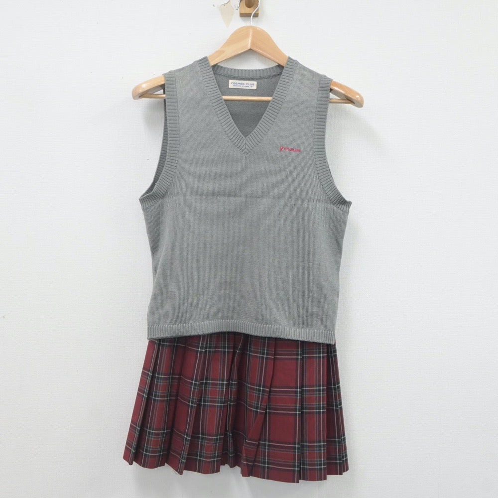 中古制服】京都府 立命館中学校 女子制服 2点(ニットベスト 中古制服】京都府 立命館中学校 女子制服 2点(ニットベスト