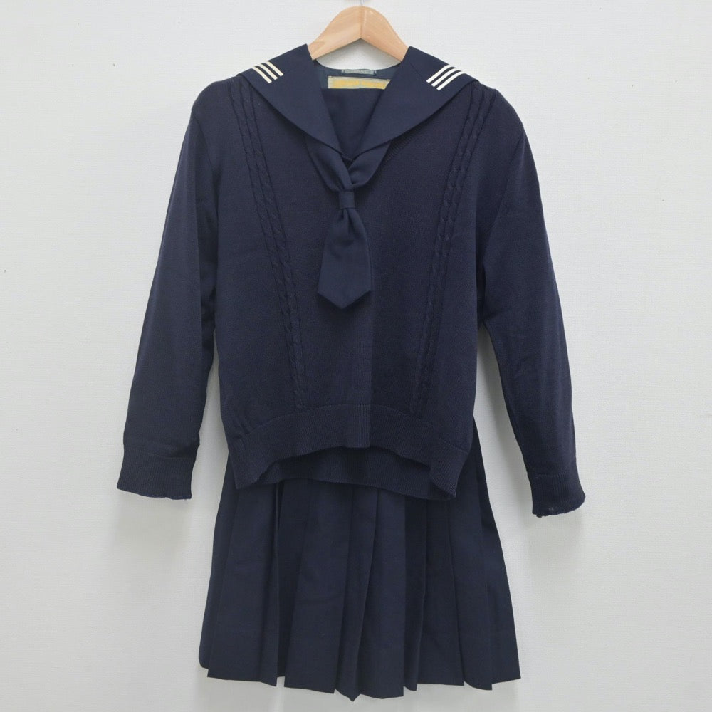 【中古】東京都 川村高等学校 女子制服 4点（ニット・セーラー服・スカート）sf022641