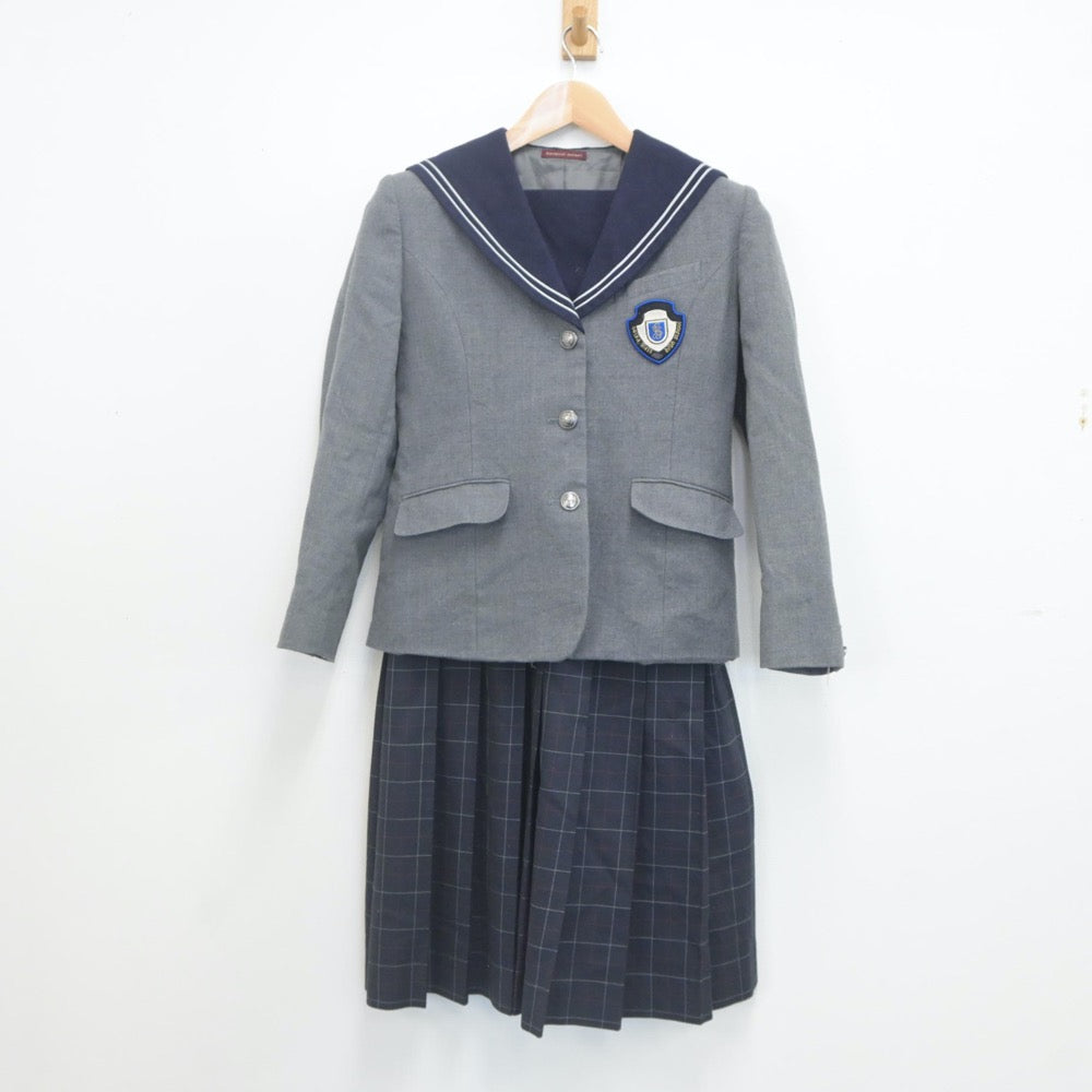 【中古】福岡県 精華女子高等学校 女子制服 3点（セーラー服・ニット・ジャンパースカート）sf022656