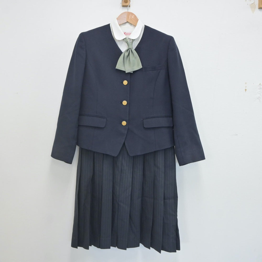 【中古】静岡県 藤枝順心高等学校 女子制服 4点（ブレザー・ジャンパースカート・シャツ）sf022837