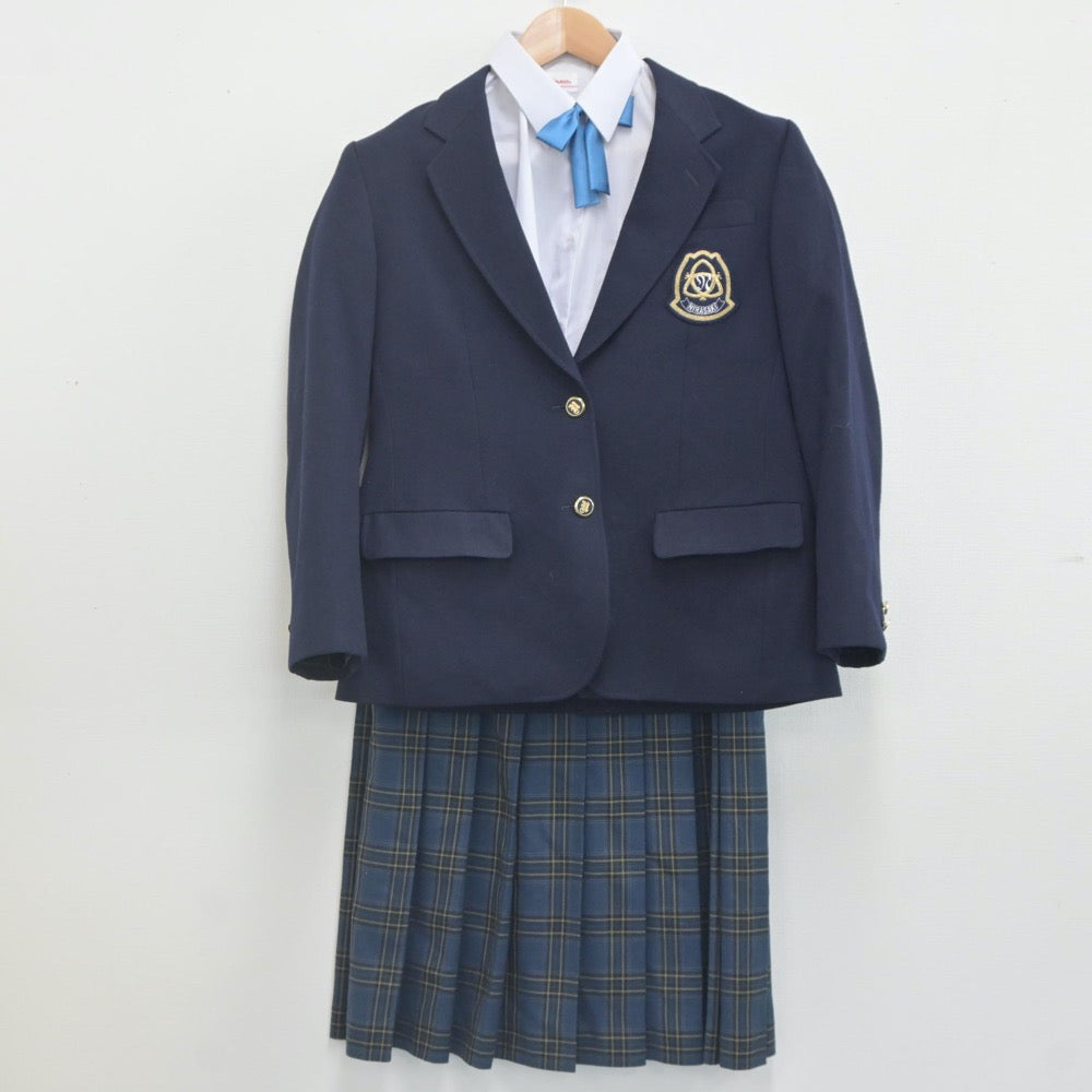 【中古】山梨県 韮崎高等学校 女子制服 5点（ブレザー・シャツ・ベスト・スカート）sf022883