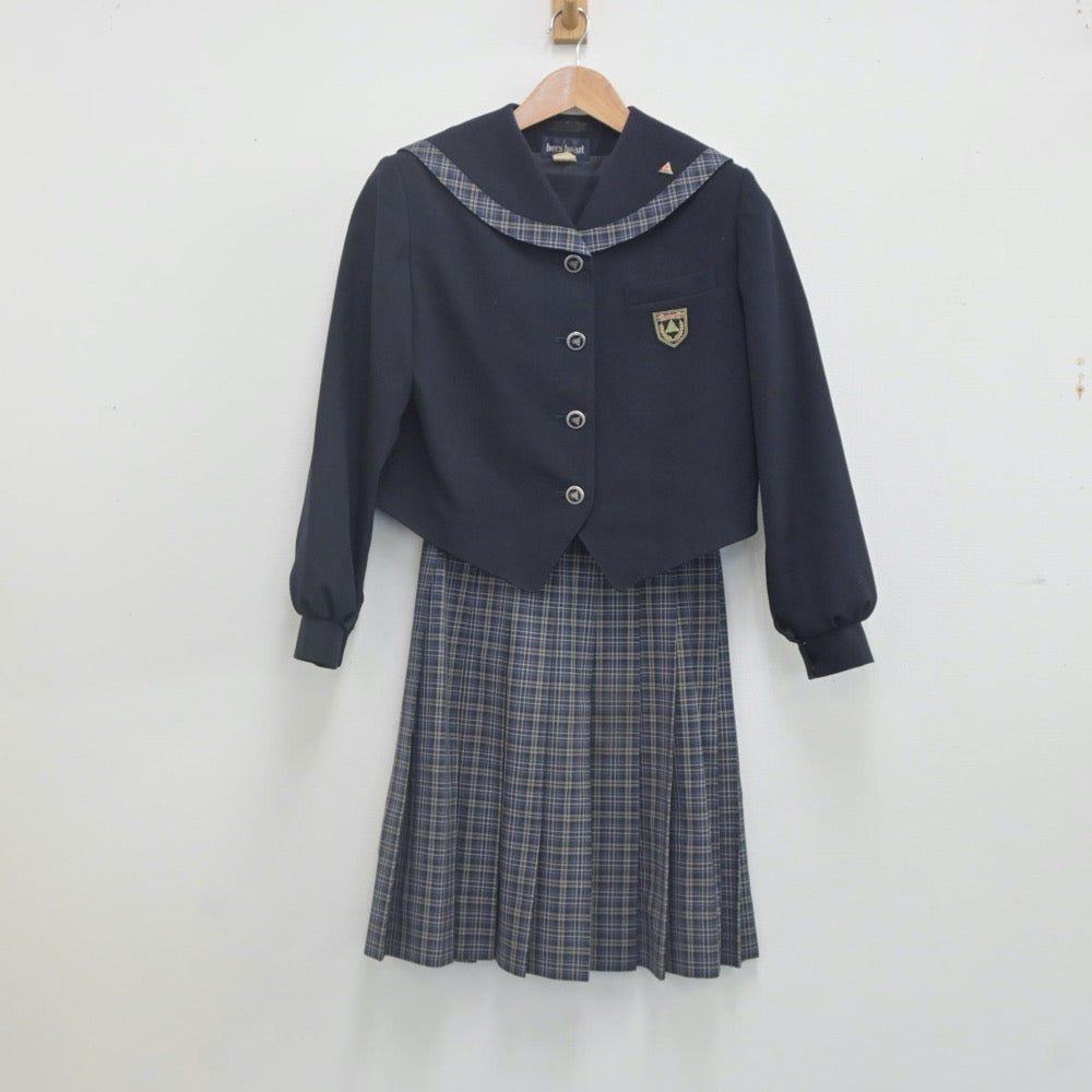 O985 (中古) 福岡県 八女学院中学校・高等学校 セーラー服 上下3点セット /M/W60/セーラー/スカート/リボン/夏服/制服/中学校/高校/ 学生服 - コスプレ衣装