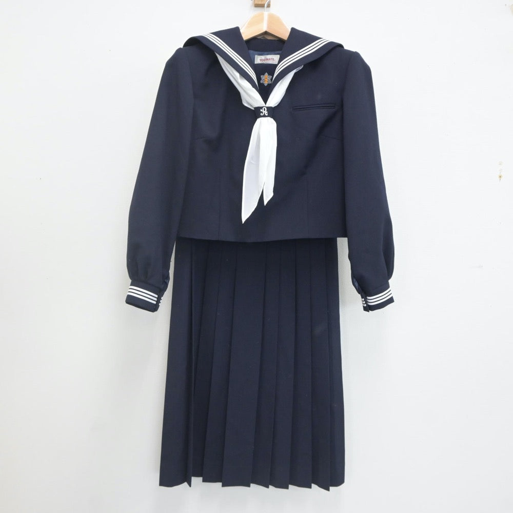 中古制服】千葉県 有秋中学校 女子制服 5点（セーラー服・ジャンパー