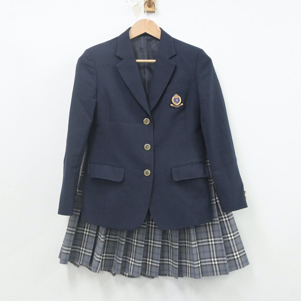 【中古】大阪府 阪南大学高等学校 女子制服 3点（ブレザー・ニット・スカート）sf023179