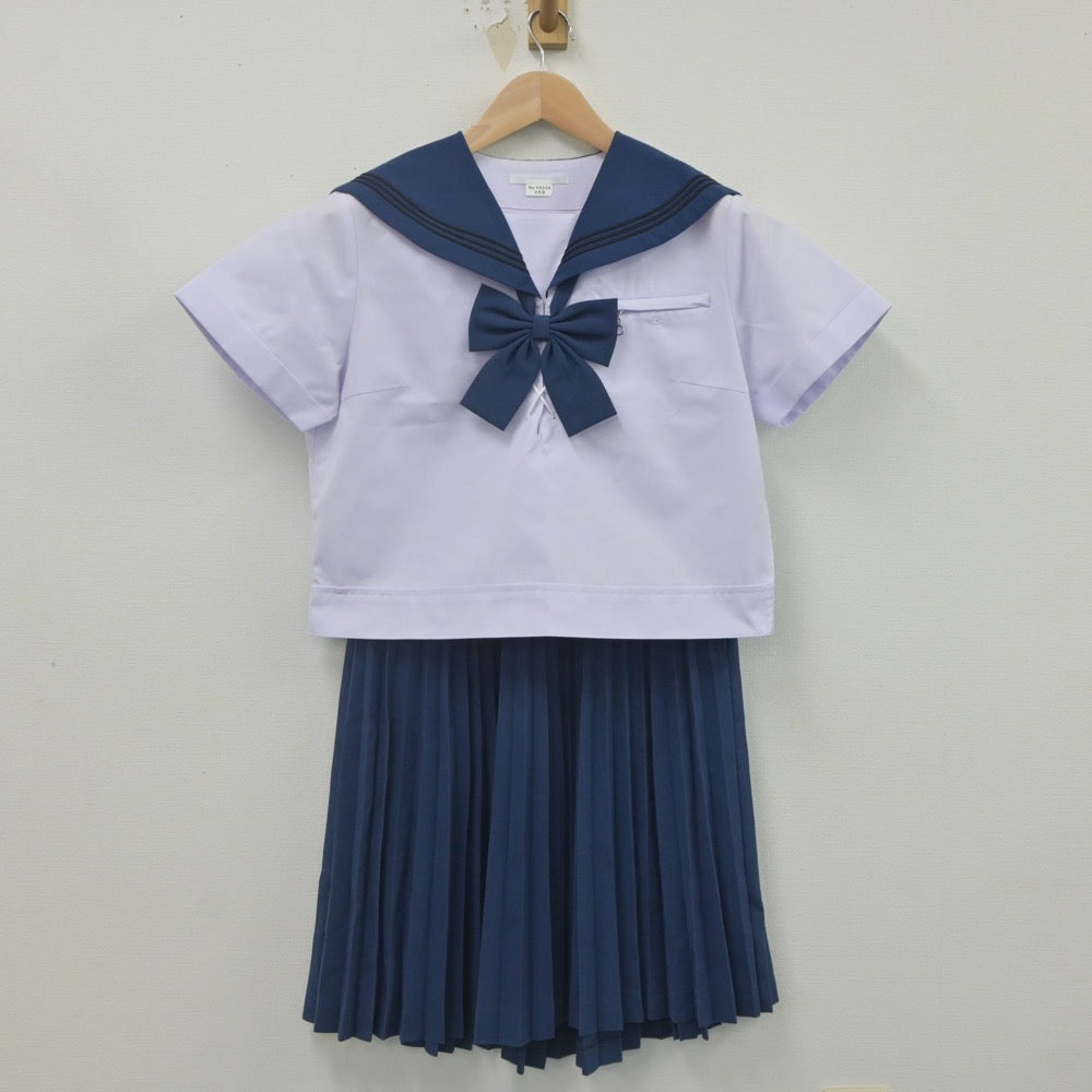 【中古】静岡県 浜松日体高等学校 女子制服 5点（セーラー服・スカート）sf023190