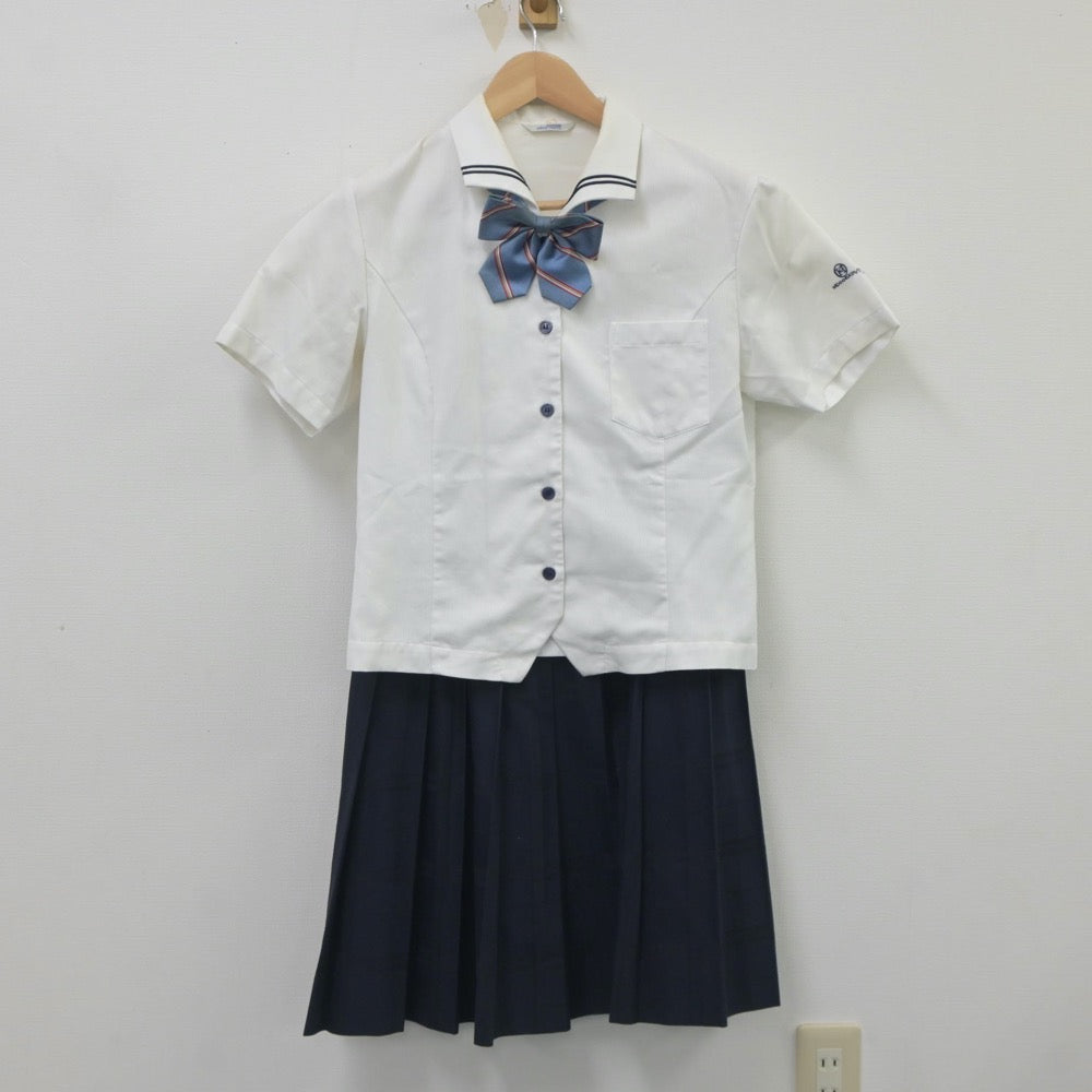 【中古】岡山県 岡山東商業高等学校 女子制服 4点（シャツ・スカート）sf023587