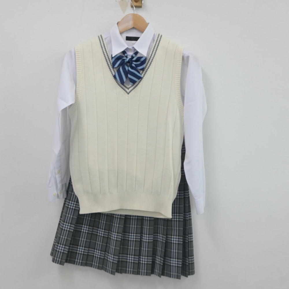 中古制服】神奈川県 横浜商科大学高等学校 女子制服 5点（ニットベスト