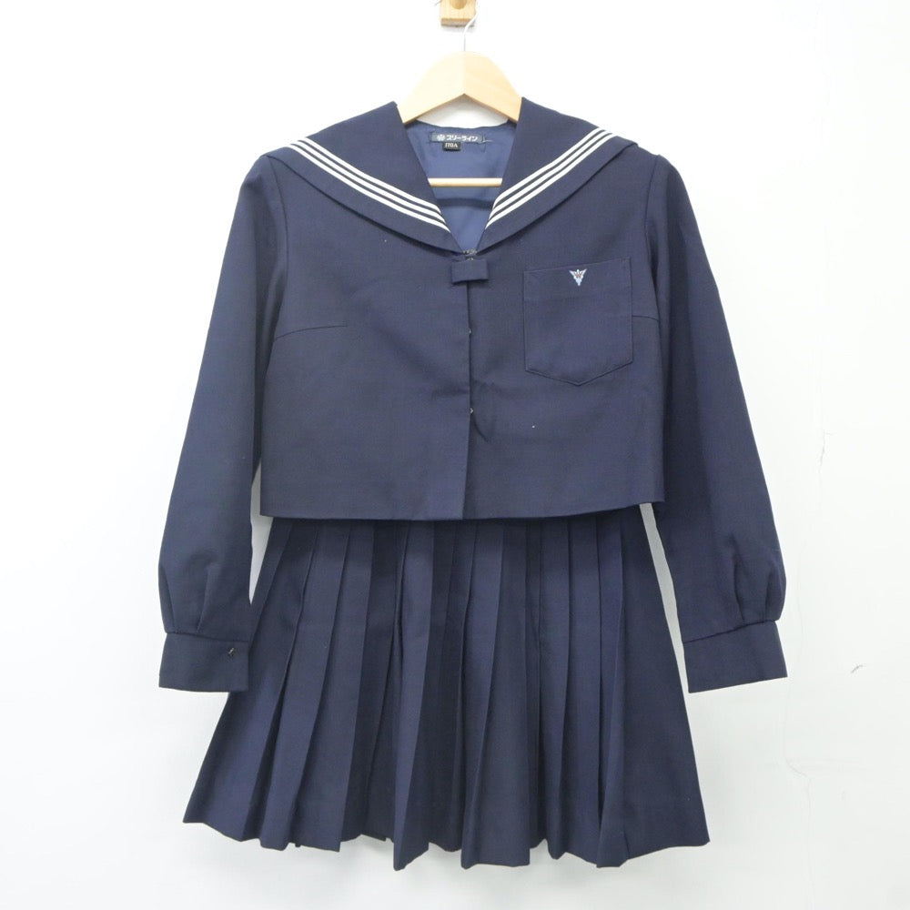 【中古】和歌山県 和歌山商業高等学校 女子制服 2点（セーラー服・スカート）sf024245