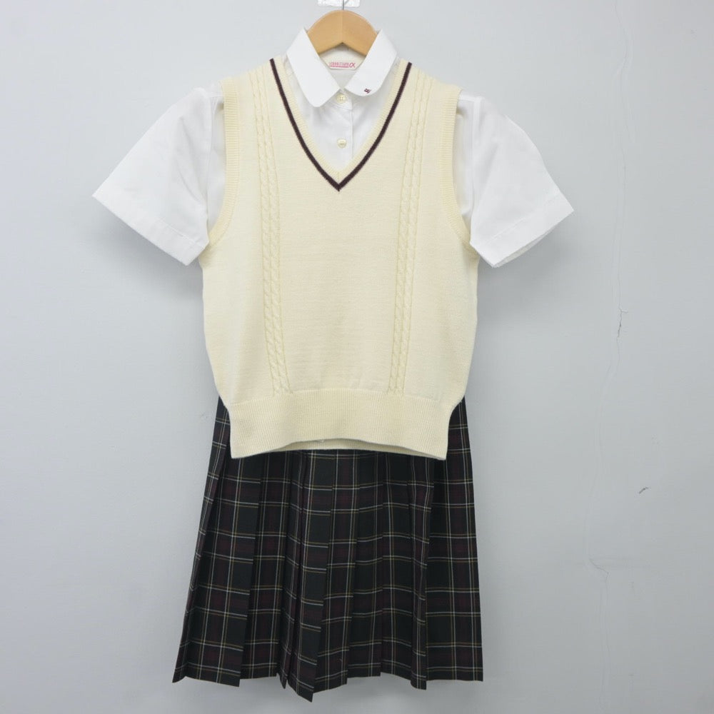 中古制服】兵庫県 明石高等学校 女子制服 3点（ニットベスト