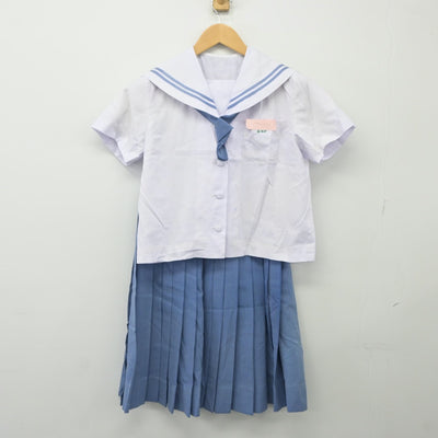 【中古】沖縄県 金武中学校 女子制服 3点（セーラー服・スカート）sf024347