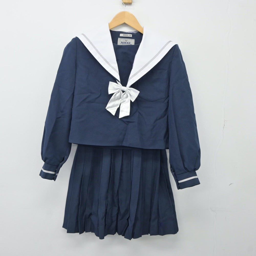 【中古】愛知県 西春高等学校 女子制服 3点（セーラー服・スカート）sf024350