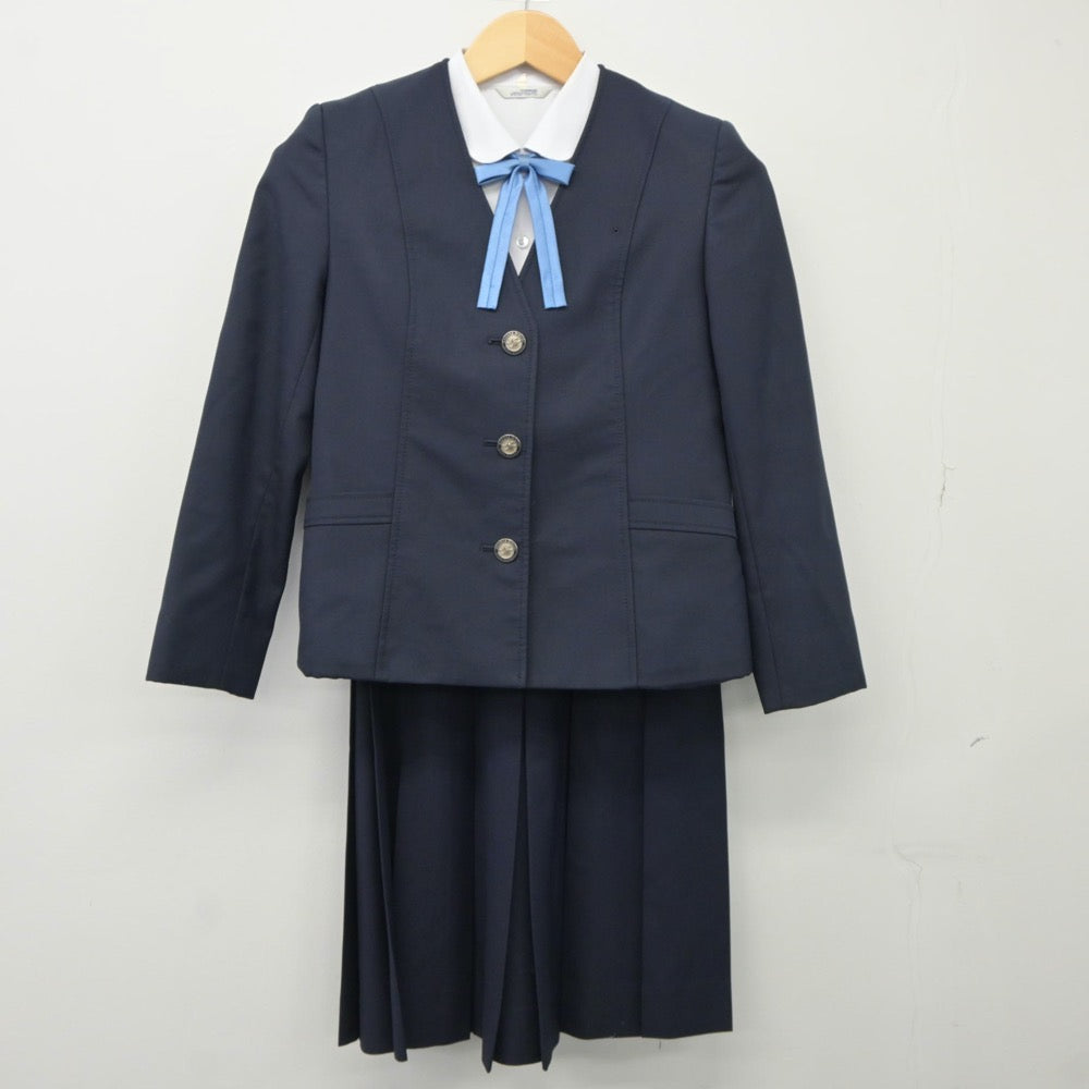 【中古】愛知県 名古屋南高等学校 女子制服 5点（ブレザー・シャツ・ベスト・スカート）sf024419