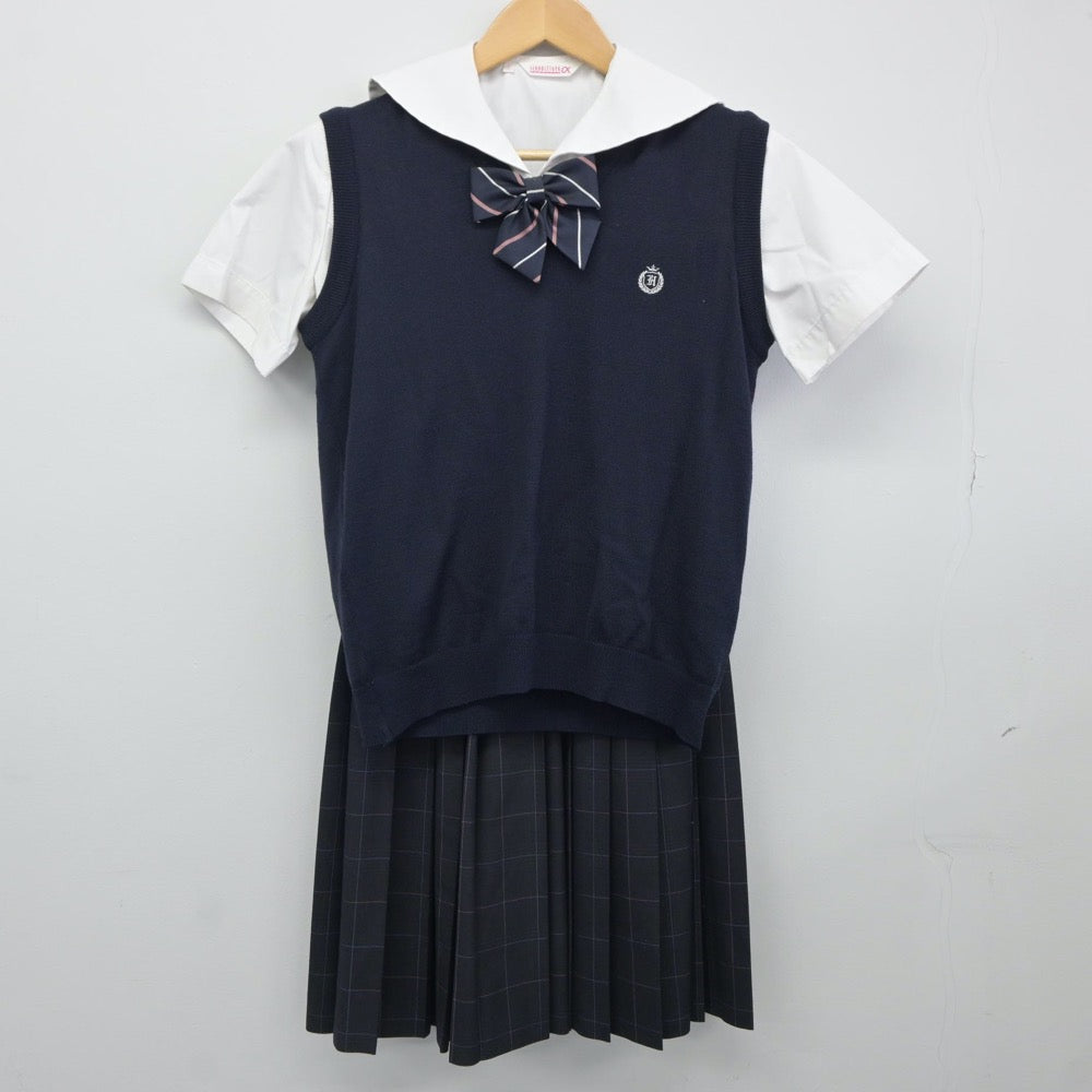 中古制服】福岡県 柏陵高等学校 女子制服 4点（ニットベスト・セーラー服・スカート）sf024526【リサイクル学生服】 | 中古制服通販パレイド