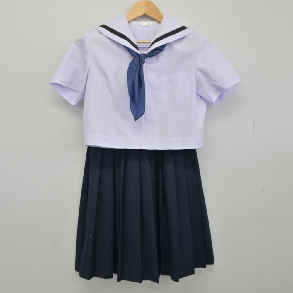 【中古】千葉県 船穂中学校 女子制服 4点（セーラー服・スカート）sf025097