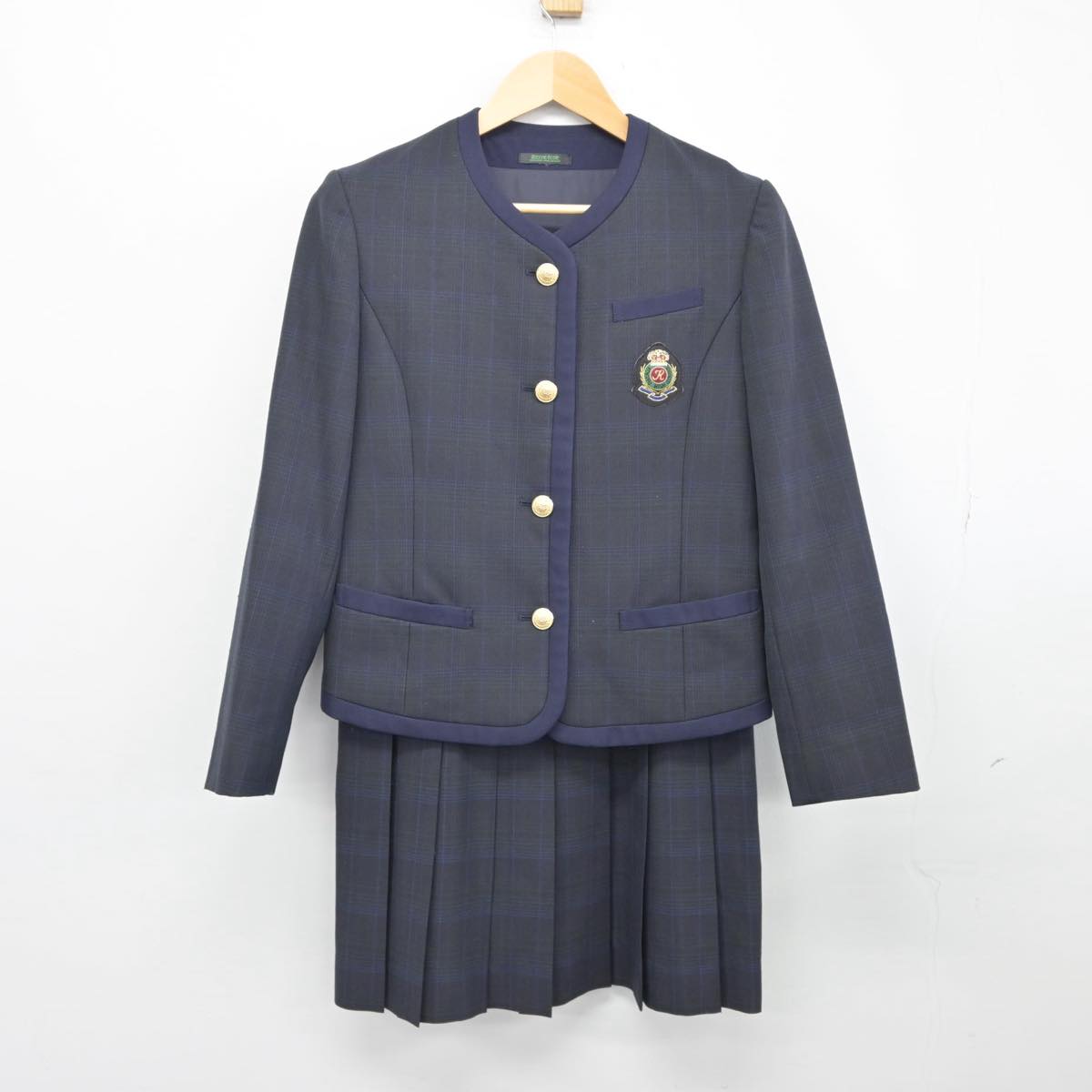 【中古】熊本県 熊本国府高等学校 女子制服 2点（ブレザー・ジャンパースカート）sf025761